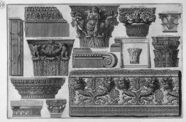 Several capitals and a frieze of Roman Villas