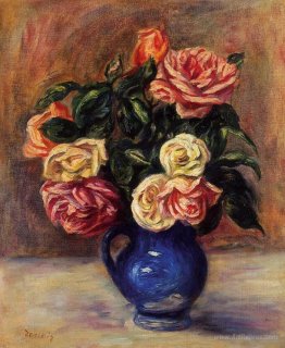 Roses in a Blue Vase