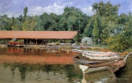 Boat House, Prospect Park (aka Boats on the Lake, Prospect Park)