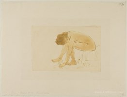 Woman Sitting Wiping Her Feet