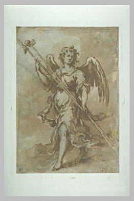 Angel holding the spear and sponge holder