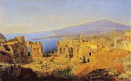 The ruin of the Greek theater in Taormina, Sicily