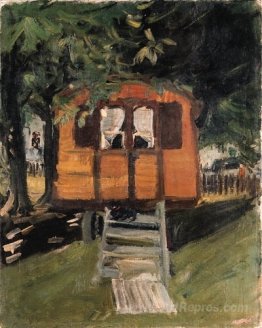 Circus wagon with dog