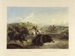 Indians hunting the bison, plate 31 from Volume 2 of 'Travels in