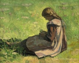 Girl sitting in the grass