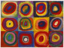 Color Study: Squares with Concentric Circles