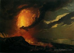 Vesuvius in Eruption, with a View over the Islands in the Bay of