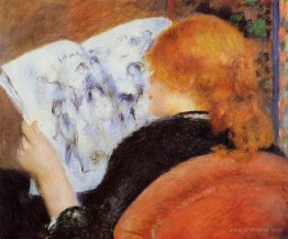 Young Woman Reading an Illustrated Journal