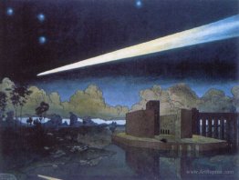 Landscape with a comet