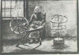 Woman Reeling Yarn