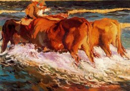 Oxen in the sea, study for “Sun of afternoon”