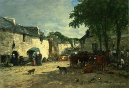 Cattle market at Daoulas, Brittany