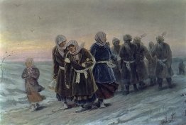 Return of the peasants from a funeral in the winter