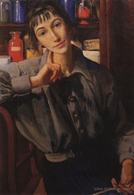 Self-portrait with a brush 