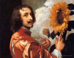 Self portrait with a Sunflower