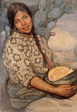 Woman with pumpkin