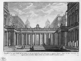 Prospect of a royal courtyard with a loggia in the middle