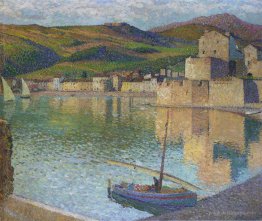 Blue Boat in Port Collioure