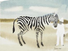 Man with zebra