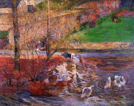 Landscape with geese