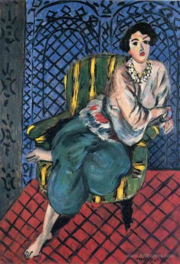 Woman sitting in a chair