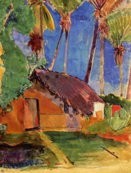 Hut under the coconut palms