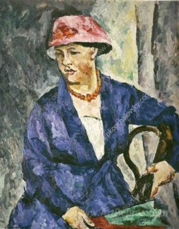 Portrait of Olga Konchalovskaya, wife of the artist, in blue