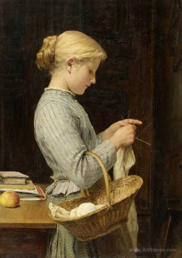 Knitting girl