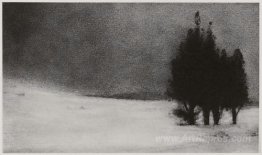 Three Trees in a Snowy Landscape