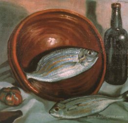 Still Life Fish with Red Bowl