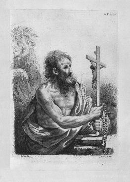 St. Jerome in the act of contemplating the crucifix, by Guercino