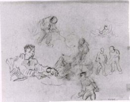 Sheet with Sketches of Peasants