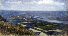 View of Krasnoyarsk from knoll