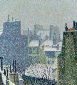 The Roofs of Paris in the Snow