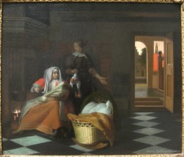 Woman with a Child and a Maid in an Interior