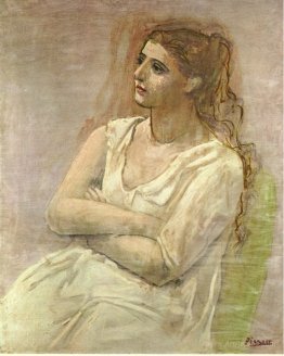 Seated woman with her arms folded (Sarah Murphy)