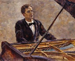 Portrait of pianist Vladimir Sofronitsky at the piano