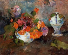 The vase of nasturtiums