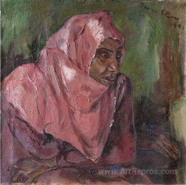 Portrait of a Woman Wearing a Pink Hijab