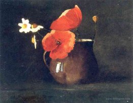 Flowers in green vase