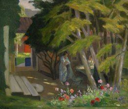 Garden with a woman