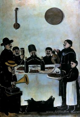 The feast of Tbilisian merchants accompanied by the gramophone