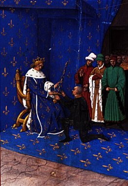 Charles V gives the sword of constable to Bertrand du Guesclin