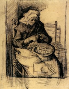 Woman Peeling Potatoes