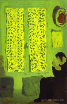 The Green Interior or Figure in front of a Window with Drawn