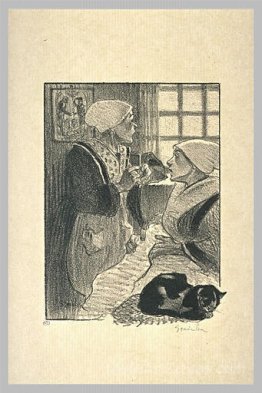 Two women and cat