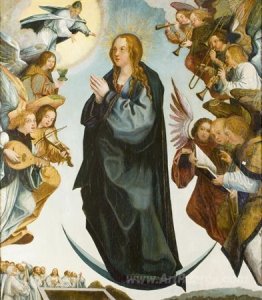 Assumption of the Virgin flanked by musical angels