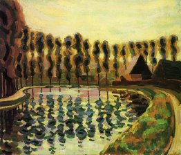 Landscape with poplars