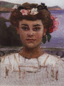 Head of girl. Portrait of Z. S. Khaminova.