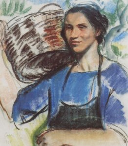 Cassis. A peasant woman with basket 